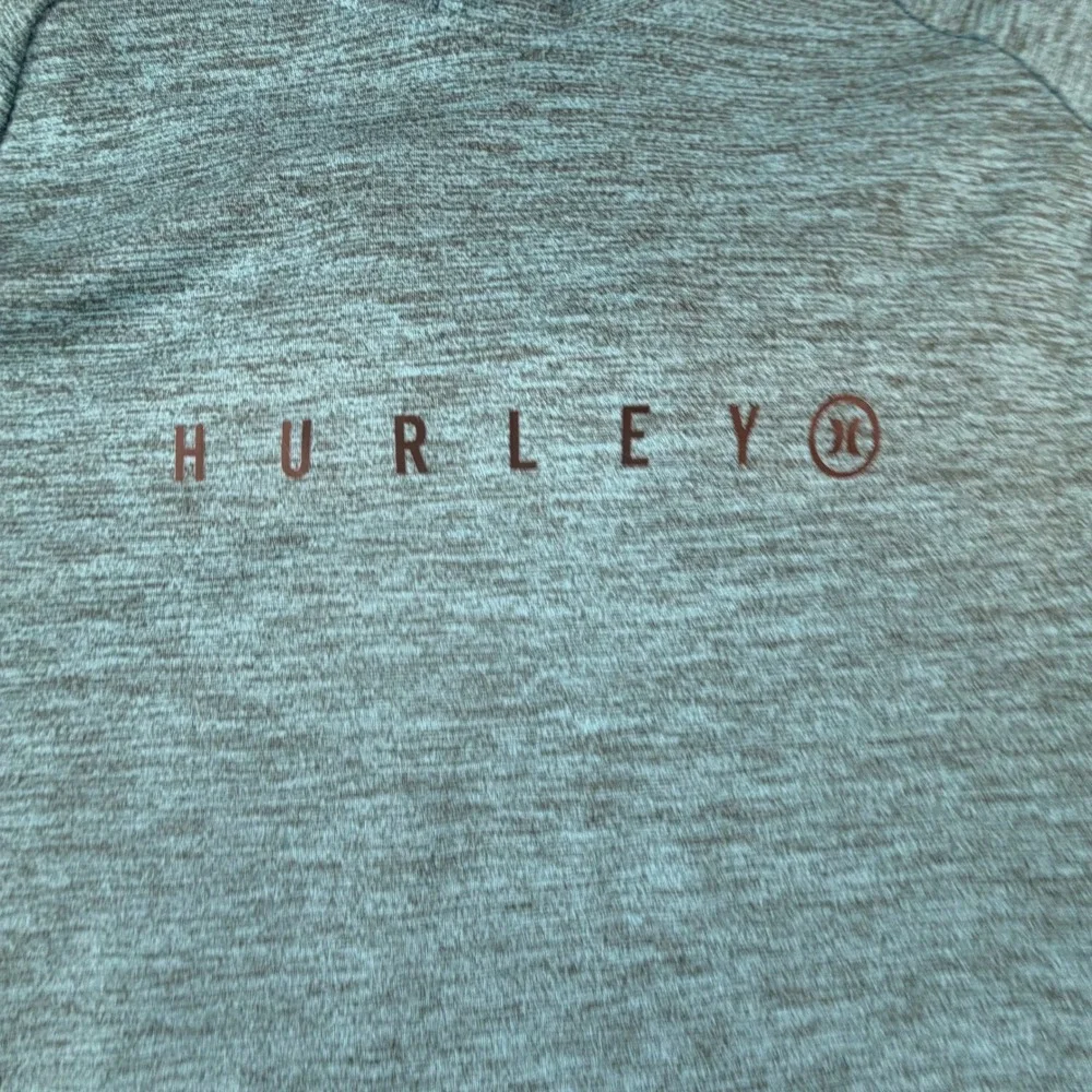 Hurley Mens Large Blue Space Dye Long Sleeve Hooded Performance Shirt Streetwear